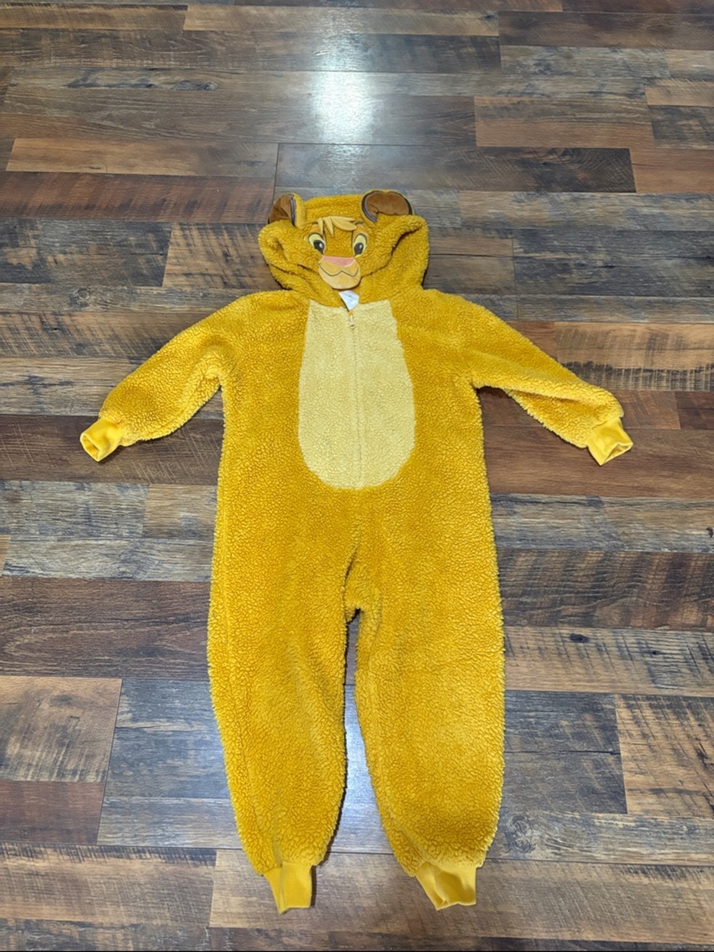 DISNEY The Lion King Simba Plush Fleece One Piece Costume, Kids' Size 4‎